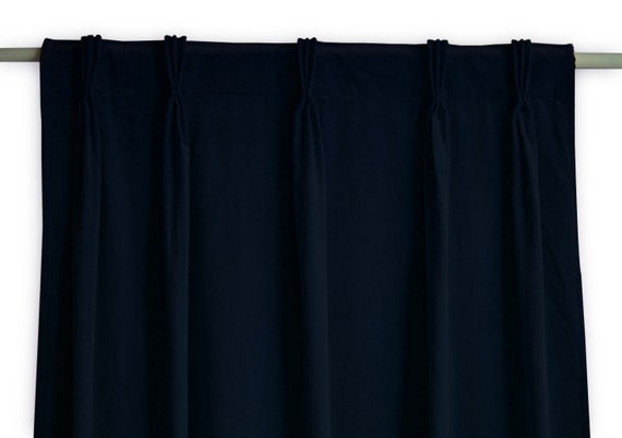 Navy Blue Cotton Velvet Curtain Custom Velvet Drape Rod Etsy