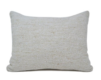 Bouclé pillow cover, Linen Blend Pillow Cover, Cotton Pillow, Light Beige Pillow, Chunky Woven Pillow Cover, Lumbar Throw Pillow, Euro Sham