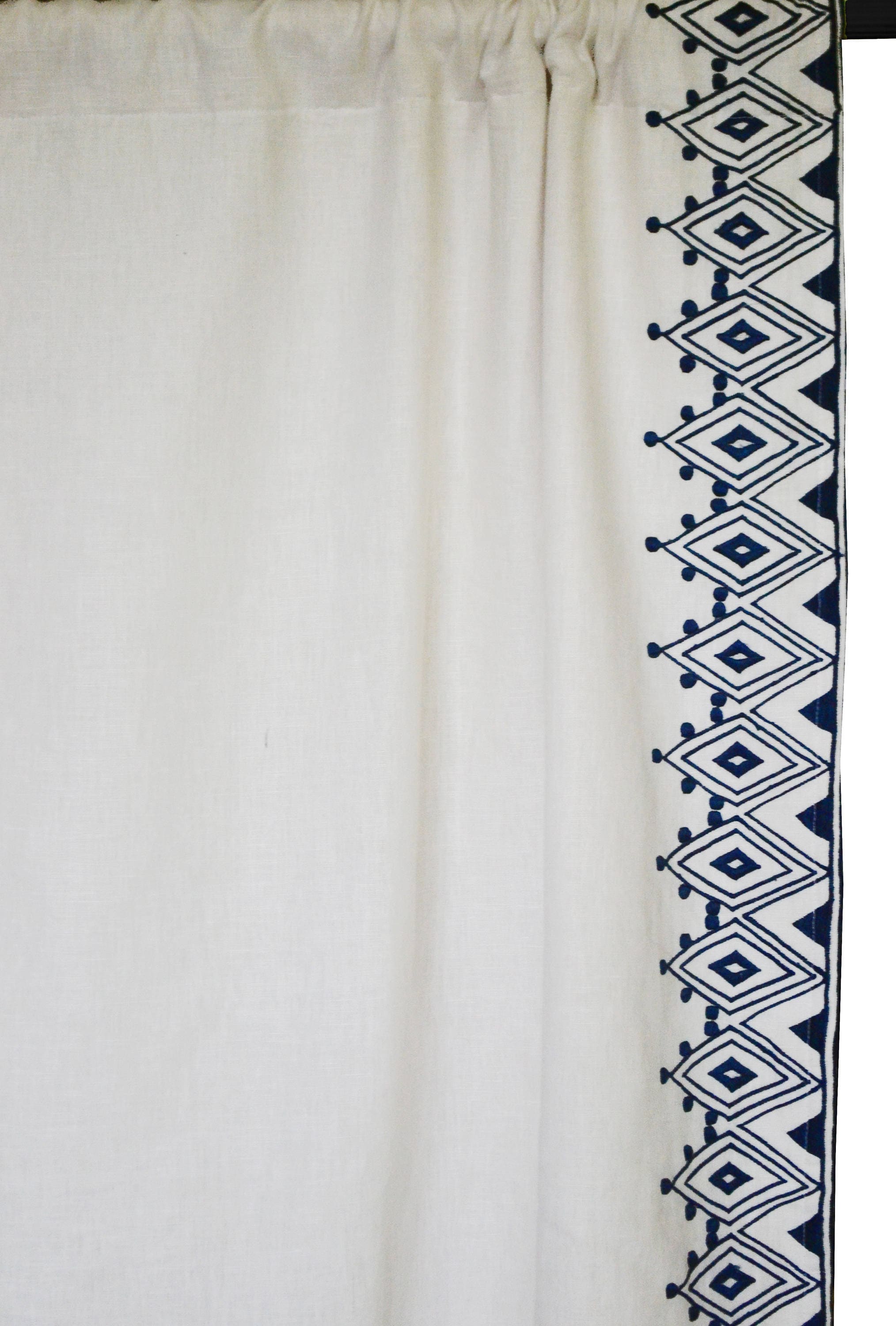 Linen Curtain Custom Curtains Moroccan Embroidery Curtain Etsy