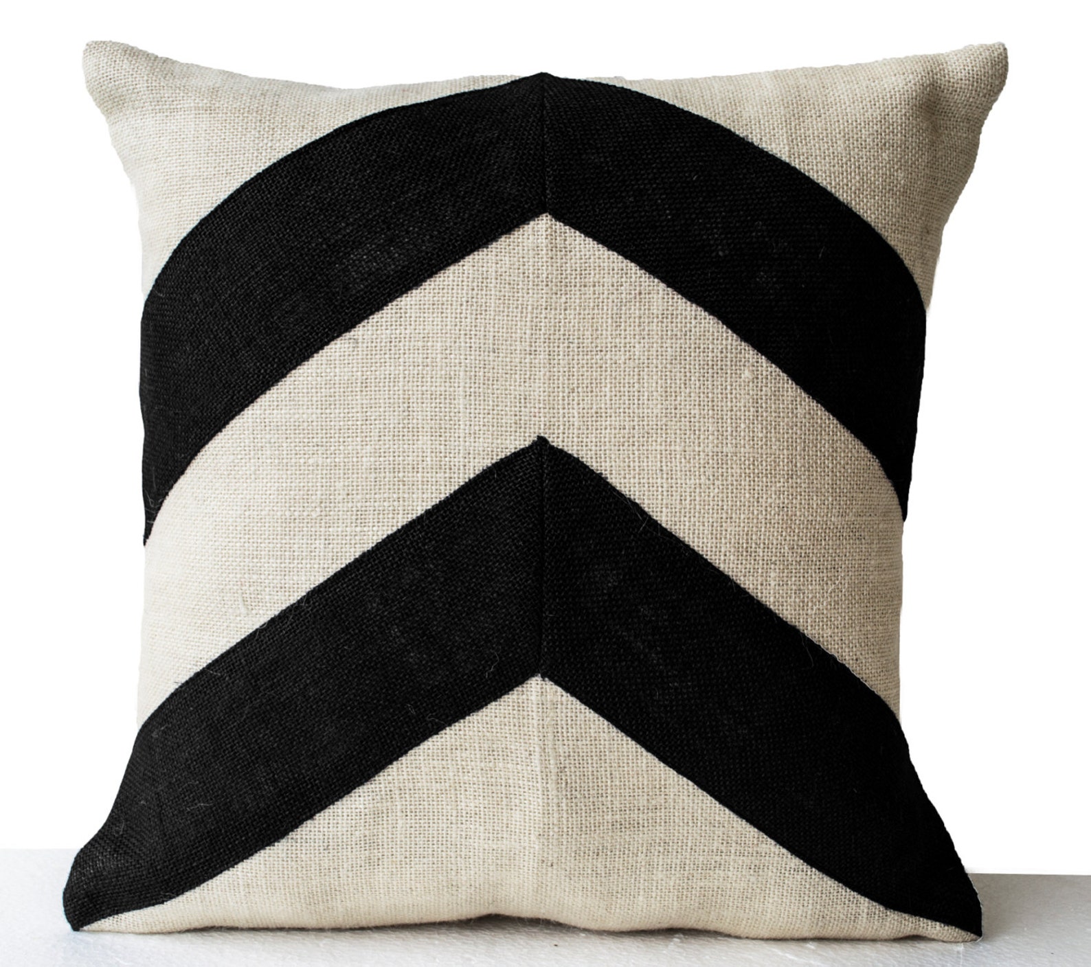 Geometric Pillow Ivory Black Pillow Cover Color Block Design Etsy