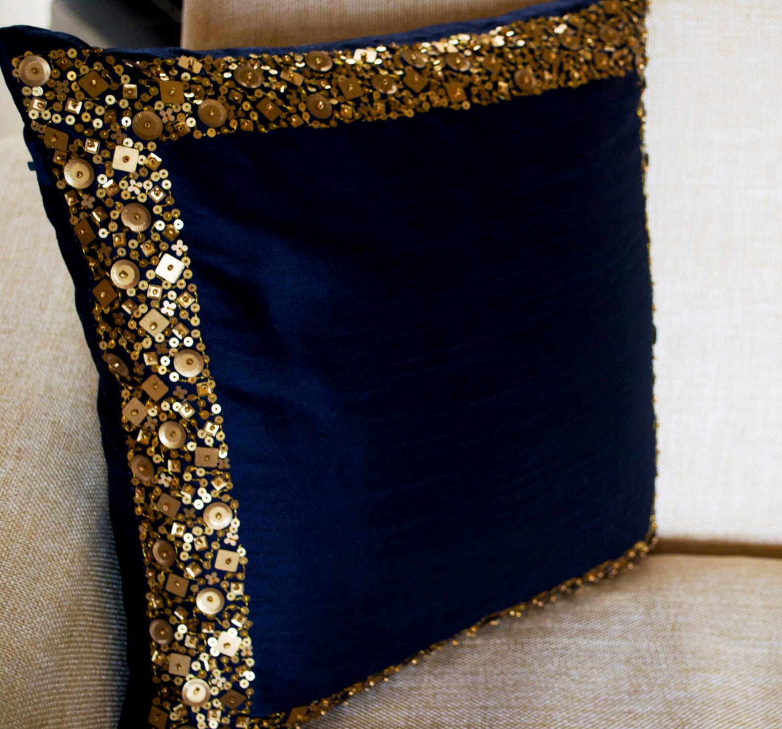 Decorative Pillow Covers Navy Blue Pillow Case Navy Gold Etsy