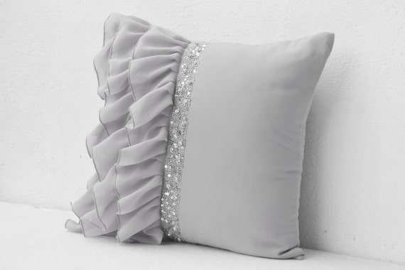 silver sequin pillow covers
