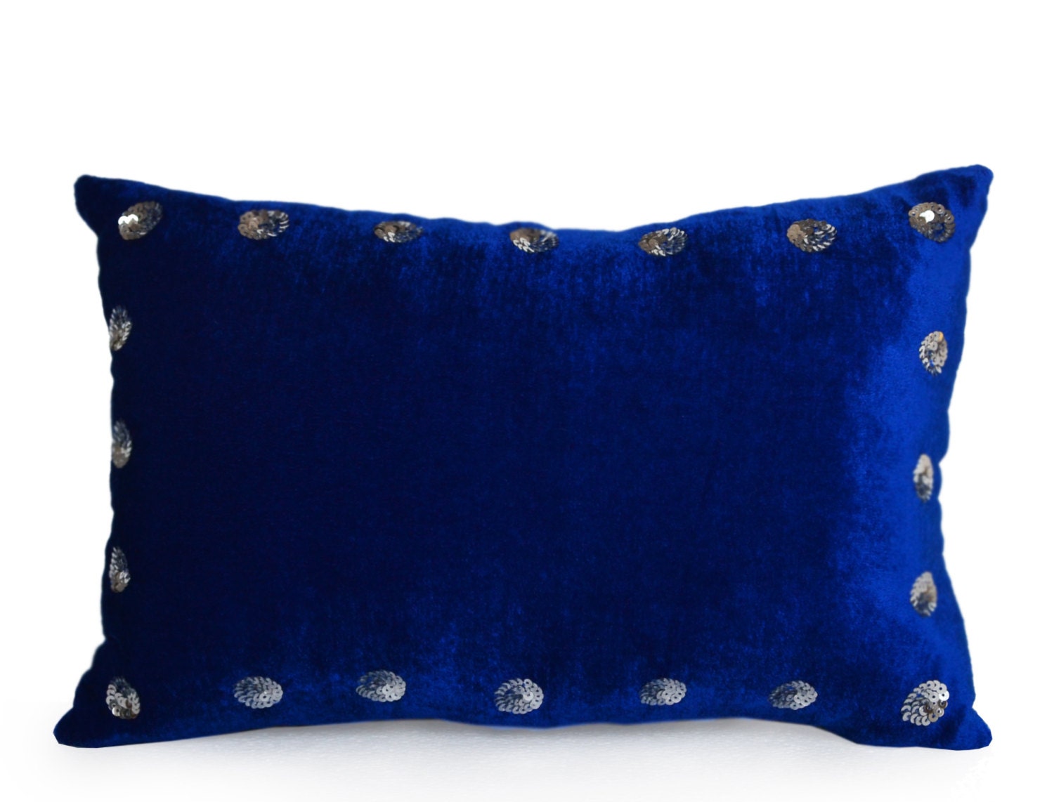 Blue Velvet Pillow Cover Sequins Pillow Cover Royal Blue Etsy