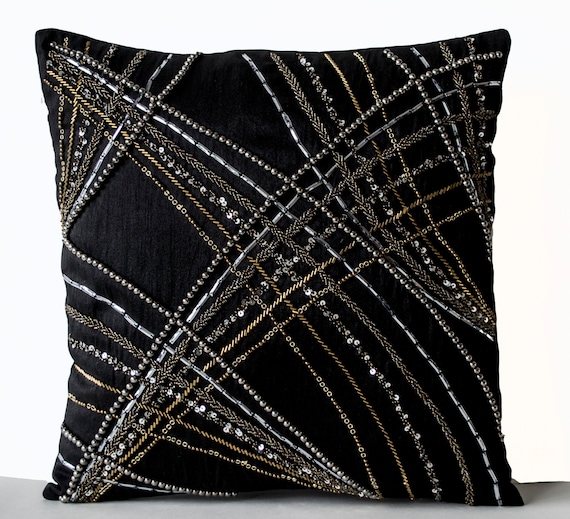 Black Throw Pillow Cover Black Silk Decorative Pillow Cover Etsy Delectable Black And Gold Decorative Pillows Black Throw Pillow Cover Black Silk Decorative Pillow Cover Etsy Delectable Black And Gold Decorative Pillows