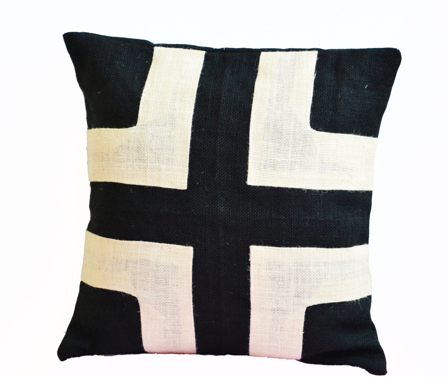 Black Pillow Black Cream Throw Pillows Black Striped Etsy