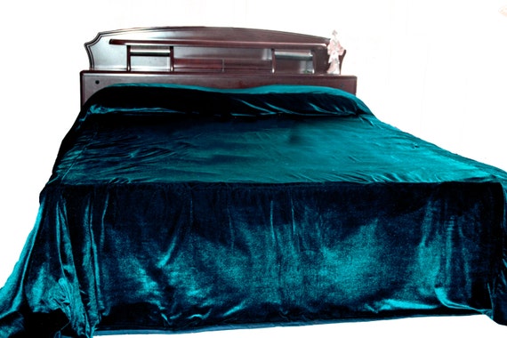Teal Velvet Bedcover Bed Linen In Luxe Custom Size India Teal Velvet Bedcover Bed Linen In Luxe, Teal Bedspread King Size