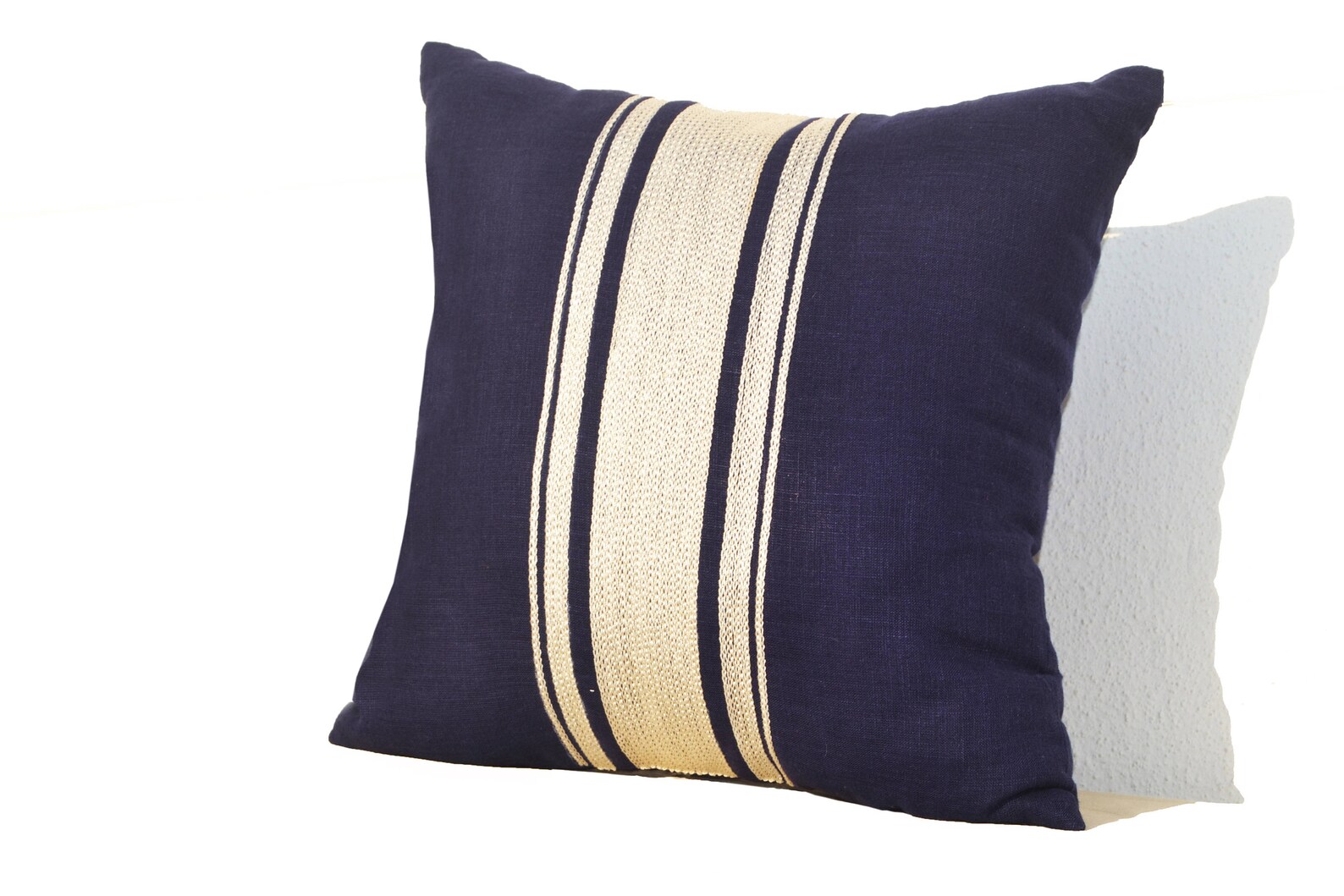 Navy Blue Pillow Covers Linen Pillow Case Grey Throw Pillow Etsy