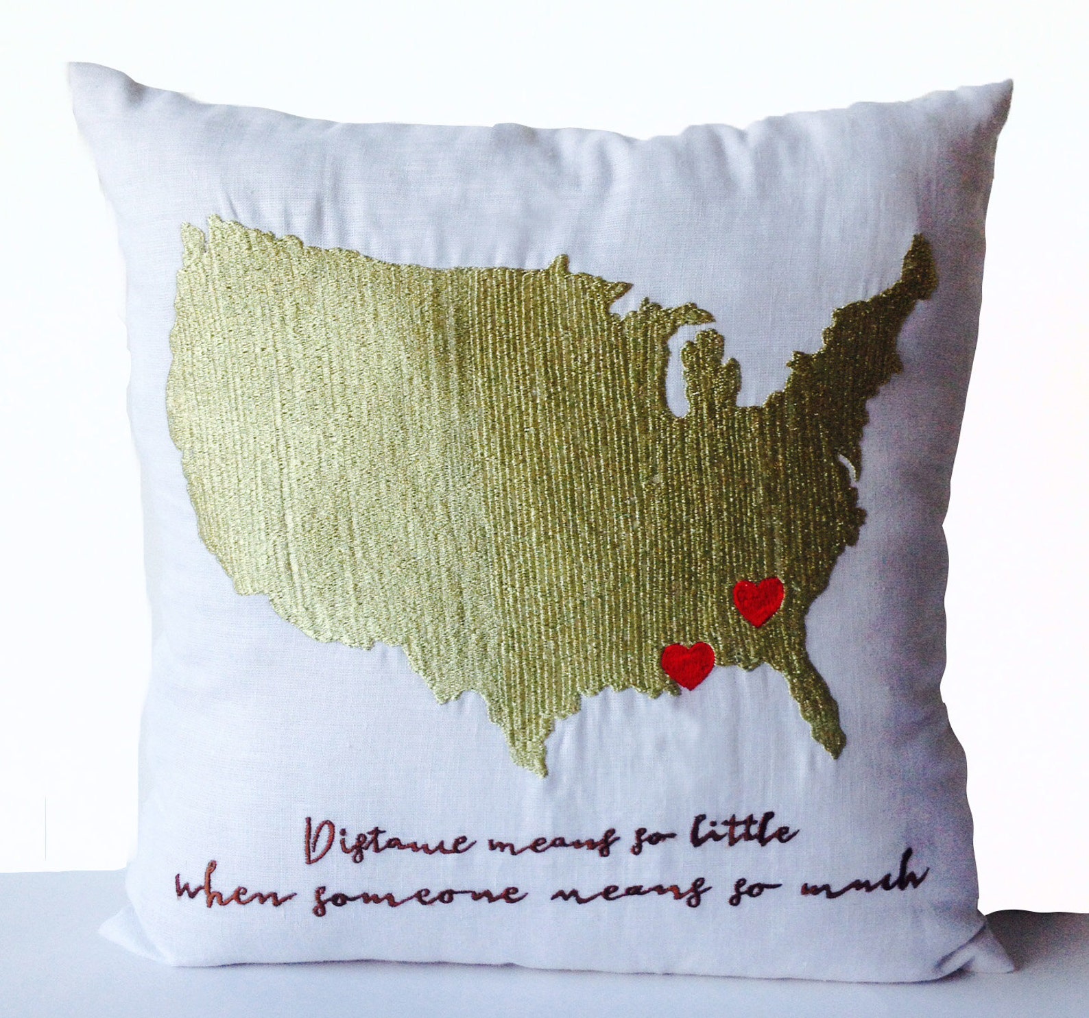 Long Distance Relationship Pillow Cover Couple Pillow Case Etsy