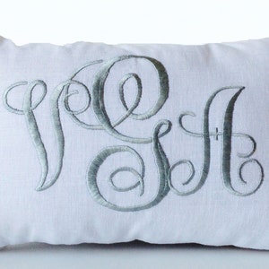 Monogram Throw Pillow, Monogrammed Throw Pillow, Custom Lumbar Pillow, Cotton Throw Pillow, Personalized Gift Ideas