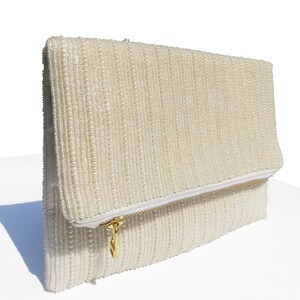 Creme Perle Perlen Tasche, Hand bestickte Perle Geldbörse, Vintage inspirierte Kupplung, Brauttasche für den Hochzeitstag