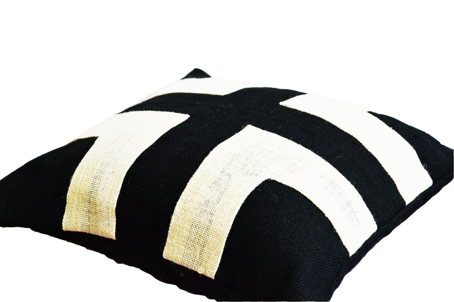 Black Pillow Black Cream Throw Pillows Black Striped Etsy