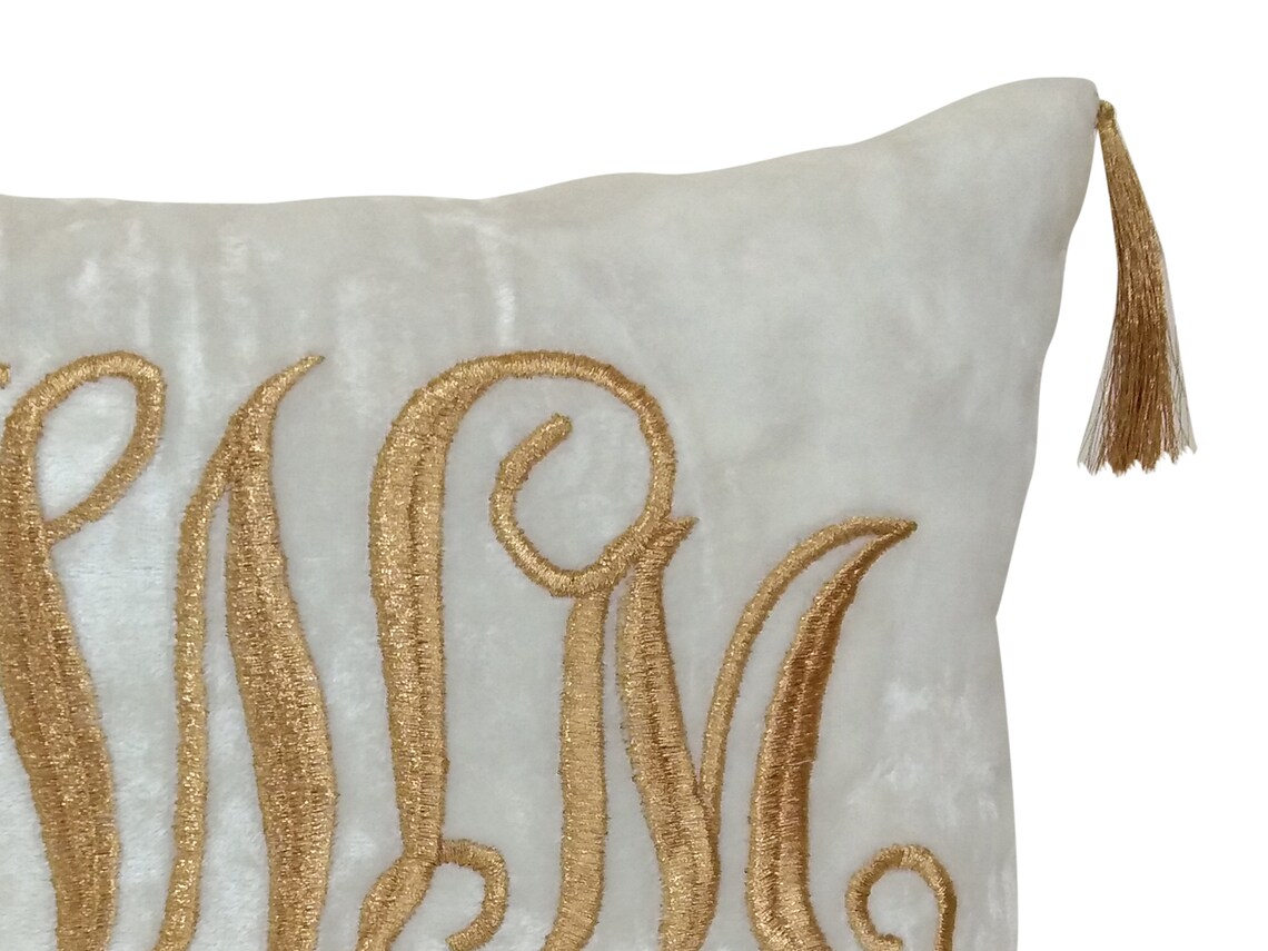Monogram Pillow Cover Velvet Throw Pillow Wedding Gift Etsy