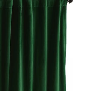 Emerald Green Velvet Curtain Drapes, Cotton Velvet Curtain Panels, Custom Made Curtains Living Room Curtains Bedroom Curtains RV Curtain