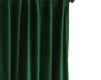 Emerald Green Velvet Curtain Drapes, Cotton Velvet Curtain Panels, Custom Made Curtains Living Room Curtains Bedroom Curtains RV Curtain