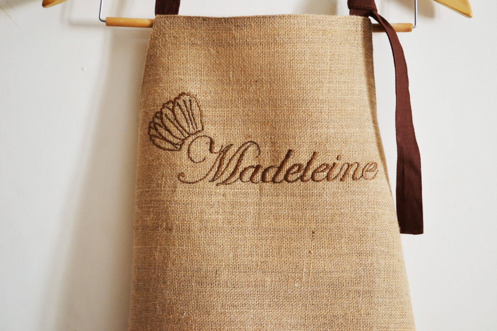 Monogram Burlap Full Aprons Women's Apron Beige Pink Etsy