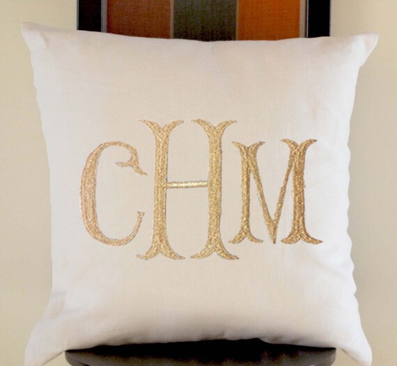 monogram throw pillow