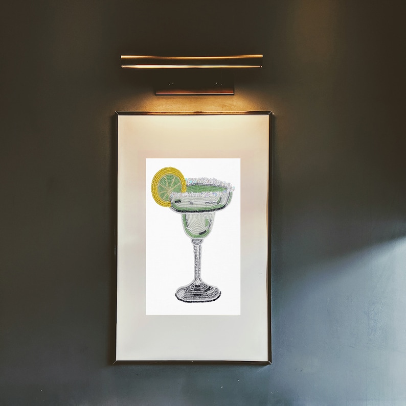 Add a touch of glamour to your home or office decor with our beaded Margarita wall art. Handcrafted with the finest quality beads, this stunning piece will transport you to a happy hour vibe.