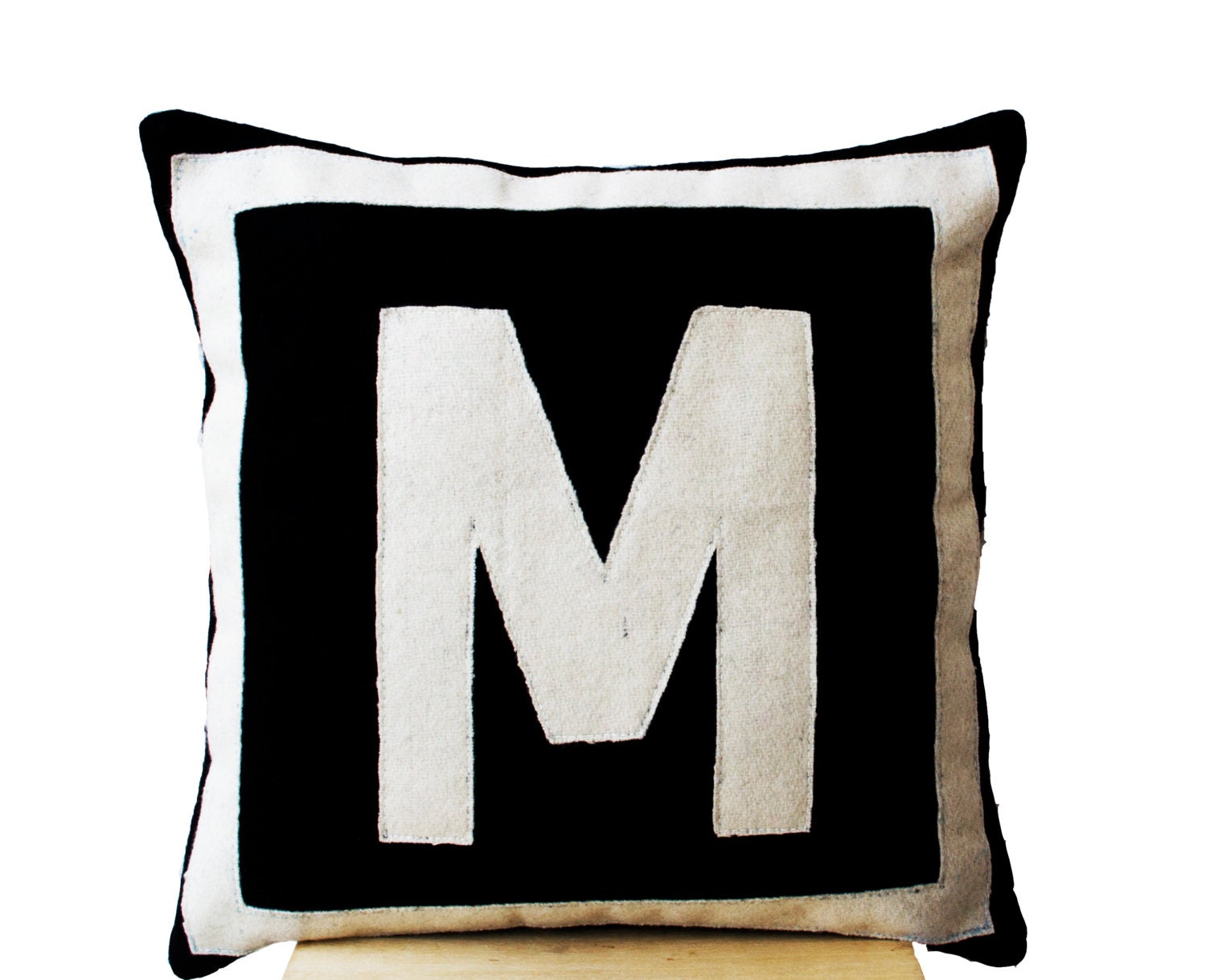 Initial letter pillow Customized Monogram pillow Felt pillow Etsy