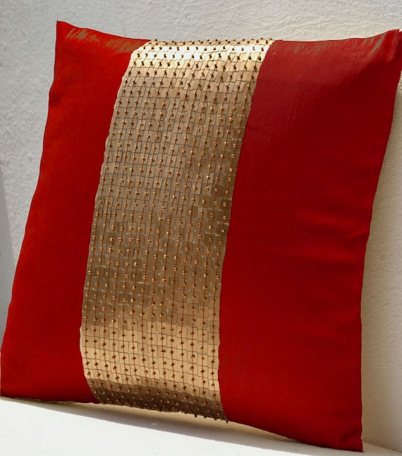 Red and gold decorative pillows new arrivals