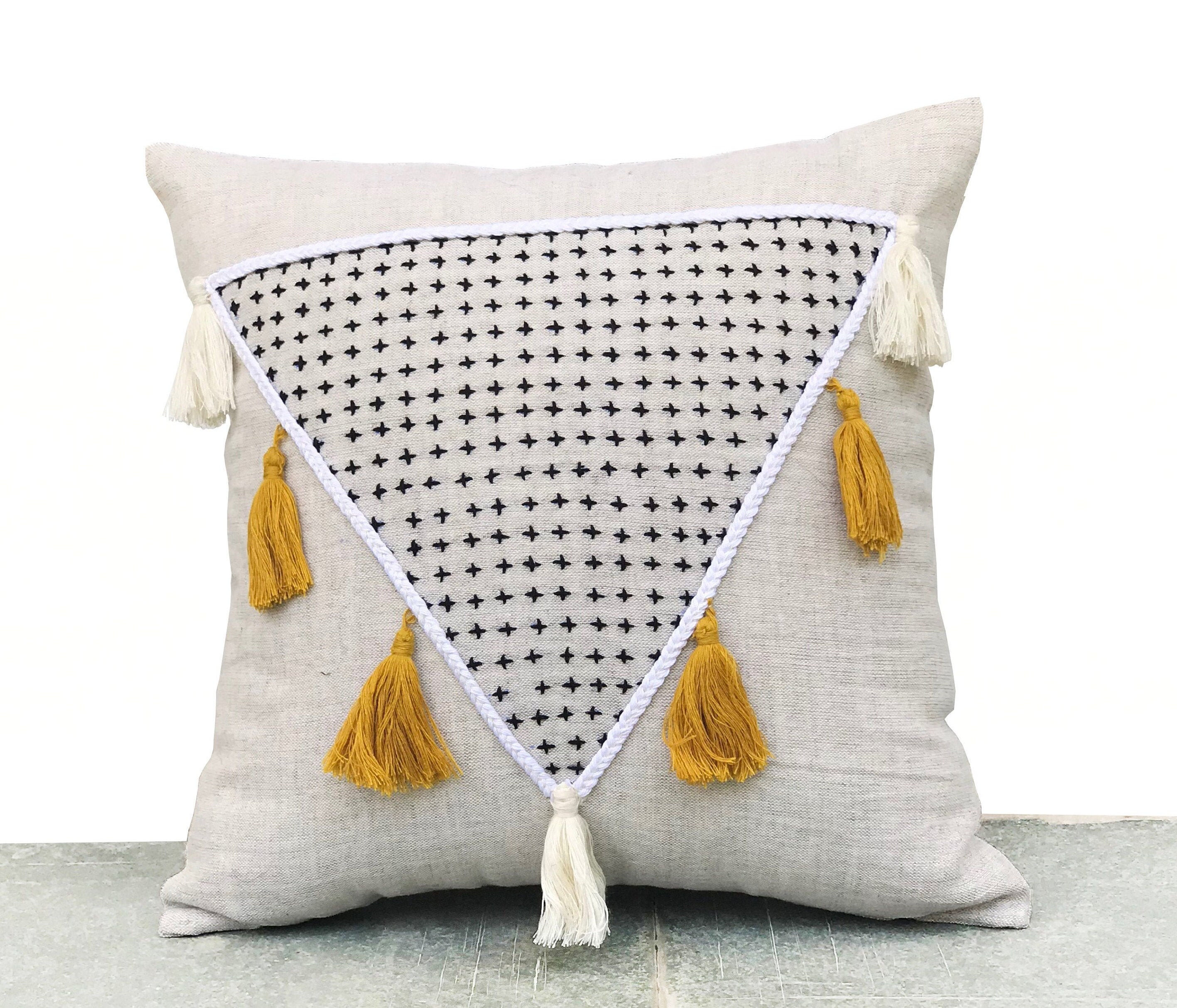 mustard boho pillow