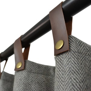 UV Protection Curtains, Custom Made Chevron Curtains, Gray Herringbone Drapes, Custom Drape, Made to Order Wool Curtains, Window Curtains