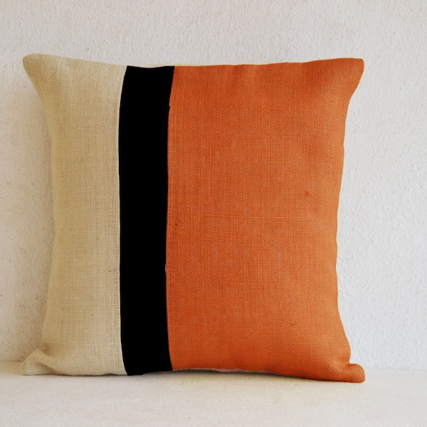 Orange Stripe Pillow Etsy