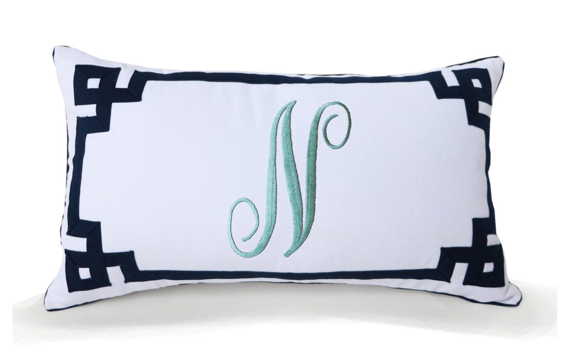 Monogram Pillow Cover Monogrammed Pillow Personalized Gift Etsy