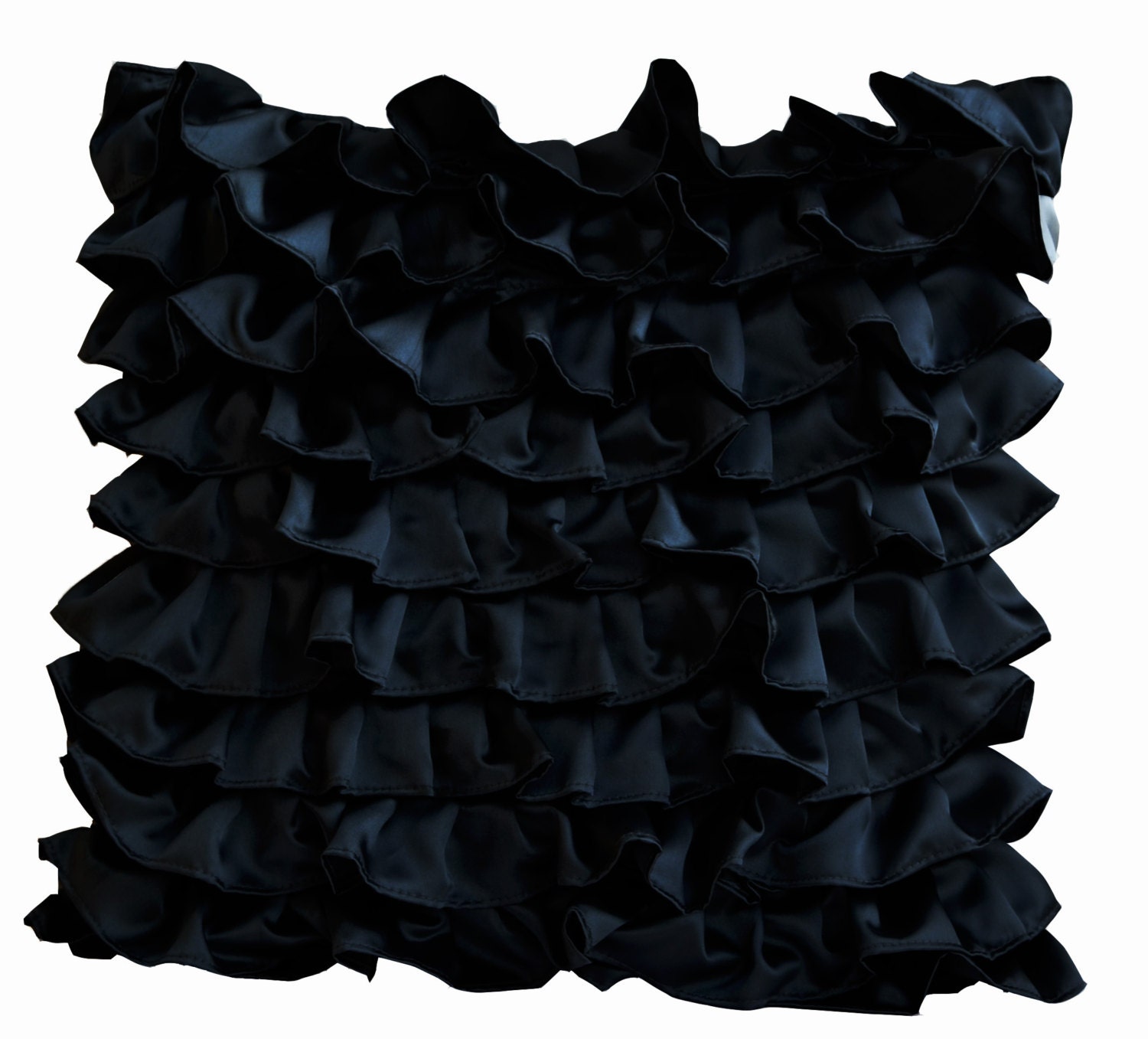 Glamorous Black Ruffle Pillow Gothic Black Pillow Covers | Etsy