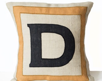 Decorative Pillow Cover, Throw Pillow Case, Personalized Pillows, Monogrammed Pillow, Burlap Pillows, 20x20, Gift, Wedding, Registry, Dorm