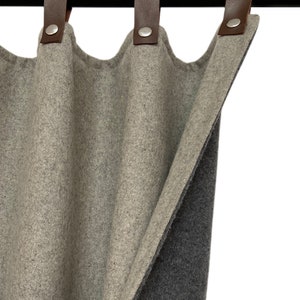 Two Tone Double Layer Wool Felt Curtains, Winter Drapes, 99% Light Blocking Curtains, Sound Reducing Curtains, Draft Blocking Curtains