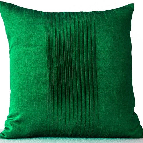 Emerald Green Throw Pillow Cushion Cover Textured Rippled Etsy