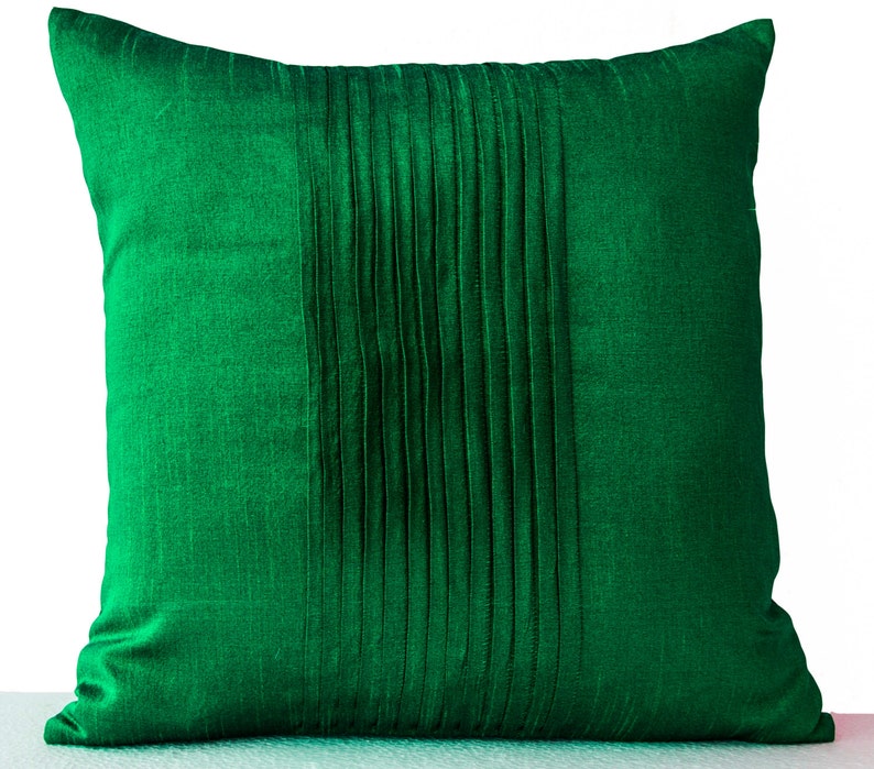 Emerald Green Throw Pillow Cushion Cover Textured Rippled Etsy