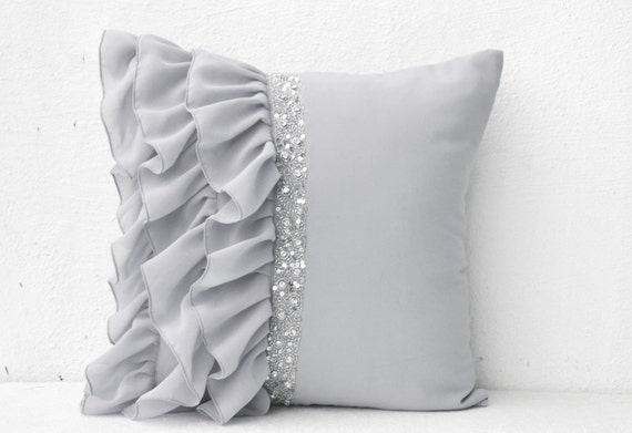 silver sequin pillow covers
