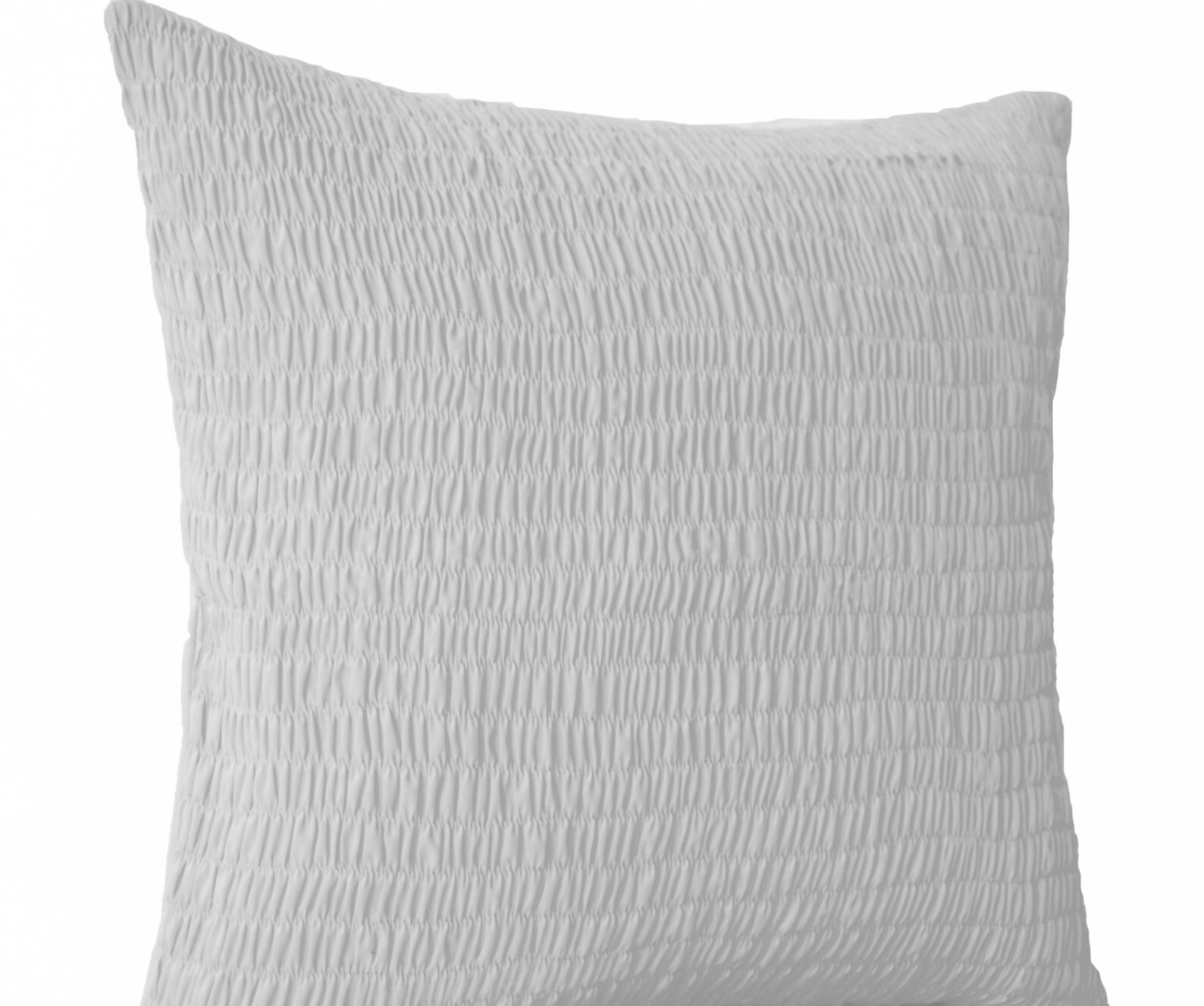 White Euro Sham White Cotton Voile Pillow Ruched Pillow Etsy