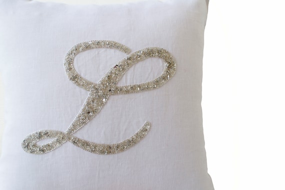 Sequin sales initial pillow