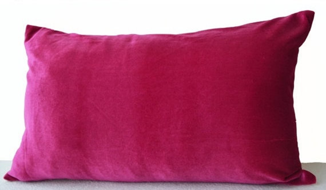 Hot Pink Pillow Covers Velvet Decorative Pillow Covers Dorm Etsy