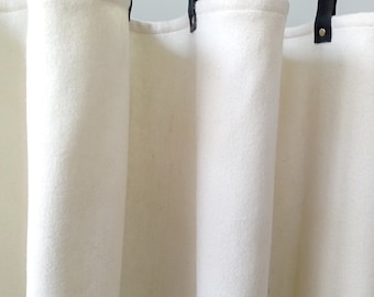 Ivory Wool Felt Curtain, Draft Blocking Curtains, Curtains for Living Room, Bedroom Curtains, Room Divide Panel, Available in Multiple Sizes