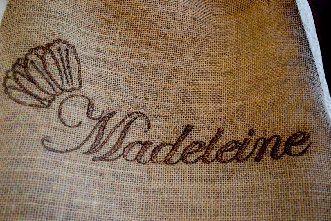 Monogram Burlap Full Aprons Women's Apron Beige Pink Etsy