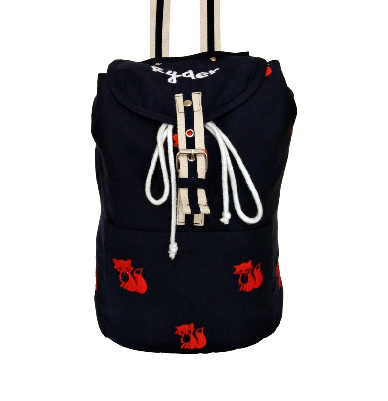 navy book bag