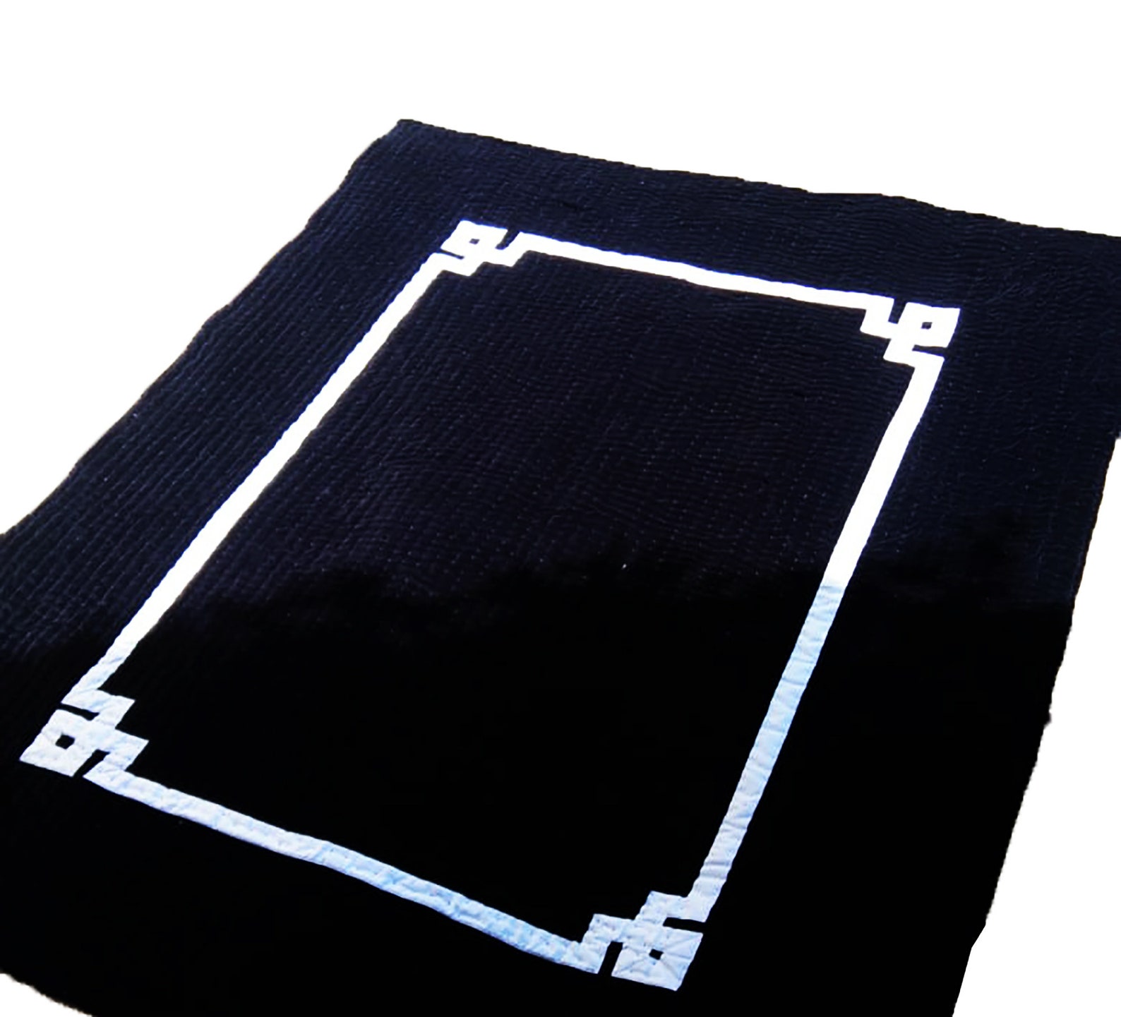 Greek Key Velvet Quilt Velvet Cotton Quilt Navy White Etsy