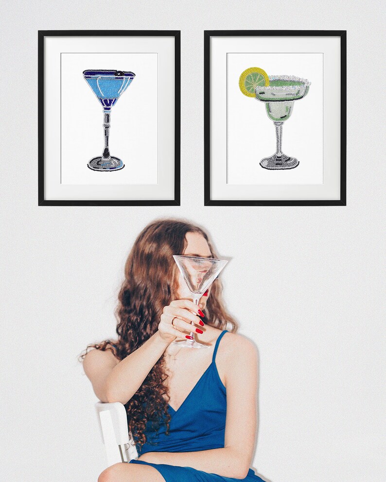 Elevate your home or office décor with our stunning beaded cocktails wall art. Choose from our Margarita or Blue Lagoon designs and add a touch of glamour to your space.