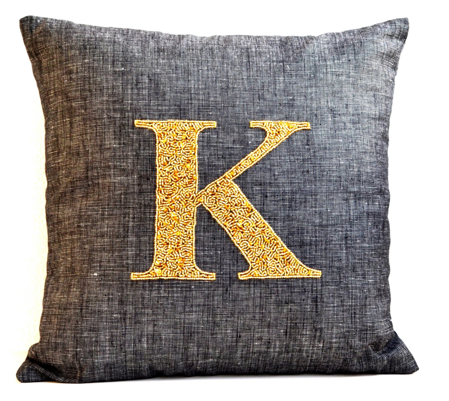 Grey pillow covers Monogrammed Personalized throw pillow Etsy