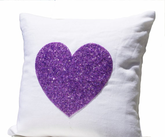sequin heart cushion