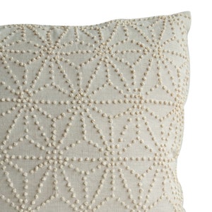 Oatmeal Linen Pillow, Textured Pillows, Neutral Decorative Pillow Covers, French Knot, Throw Pillows, Housewarming Gift, Anniversary Gift