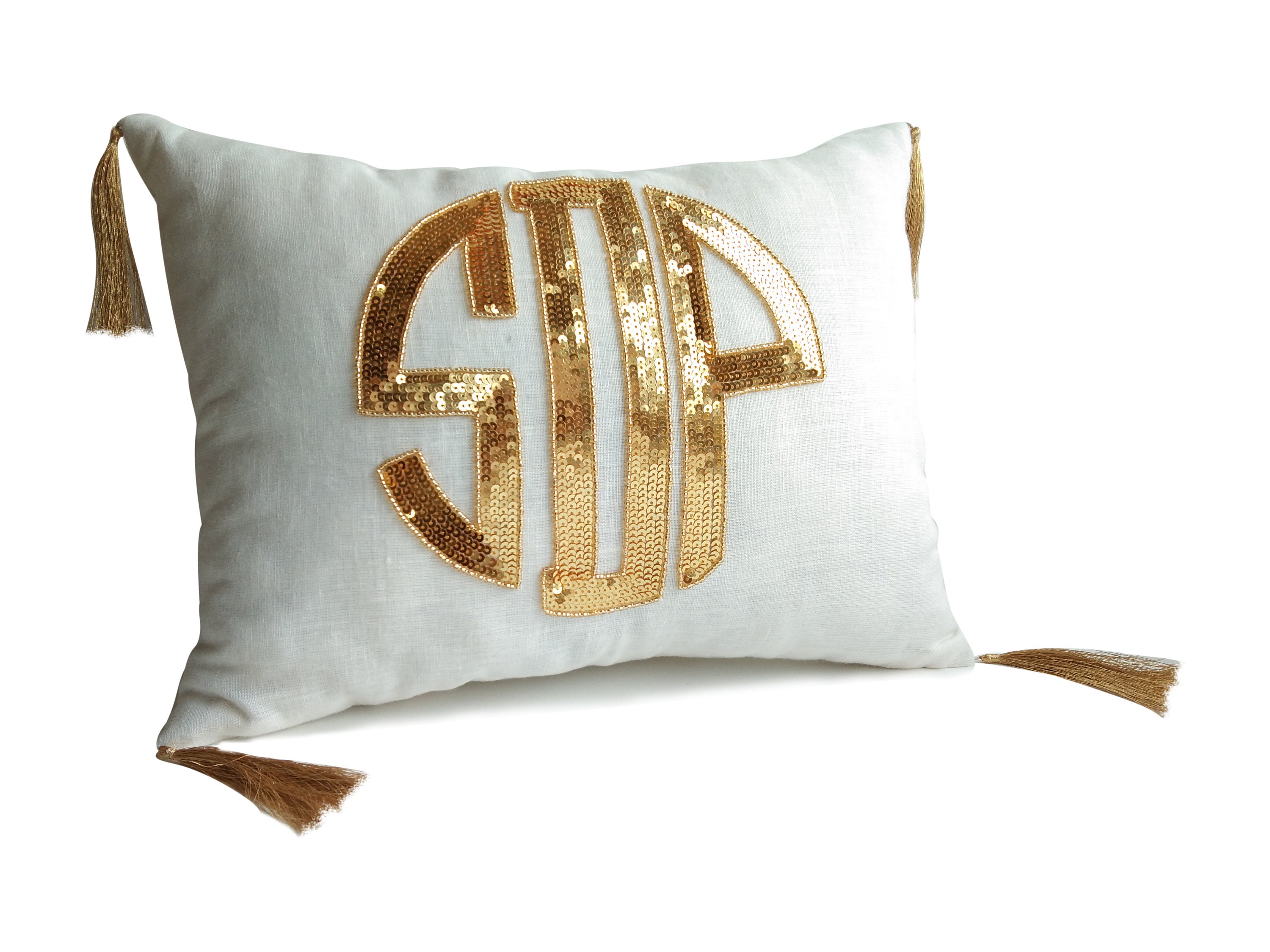 etsy monogram pillow