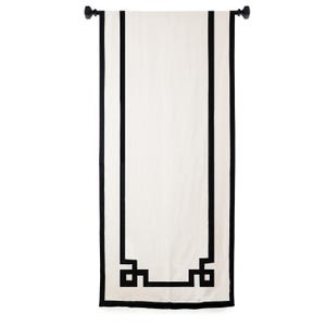 Oatmeal Curtain With Greek Key Trim, Greek Key Curtain, Oatmeal Linen Curtain, Custom Linen Curtain, Extra Long Curtains, Door Curtains