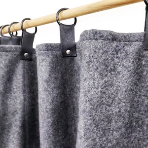 Wool Felt Curtains Gray Felt Curtain Panel Custom Window Curtain Customized Door Curtain Eyelet Curtain Wool Curtains For Winter