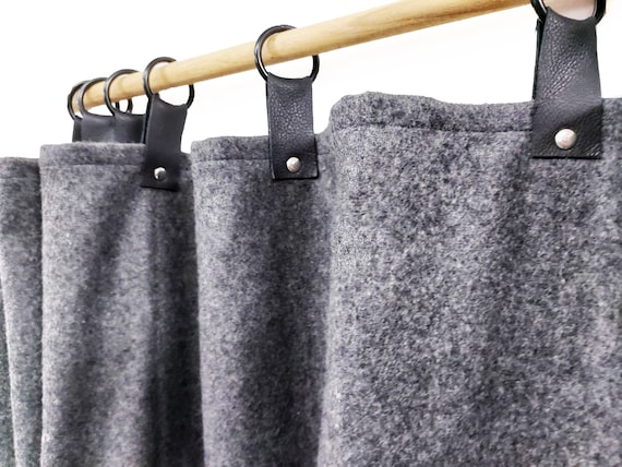 Rideaux en feutre de laine Panneau de rideau en feutre gris - Etsy France