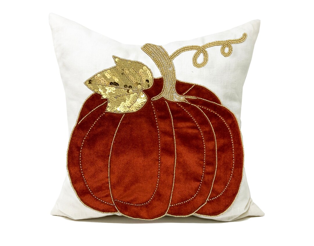 Pumpkin Pillow Cover Orange Pumpkin Pillow Case Fall Pillow Etsy