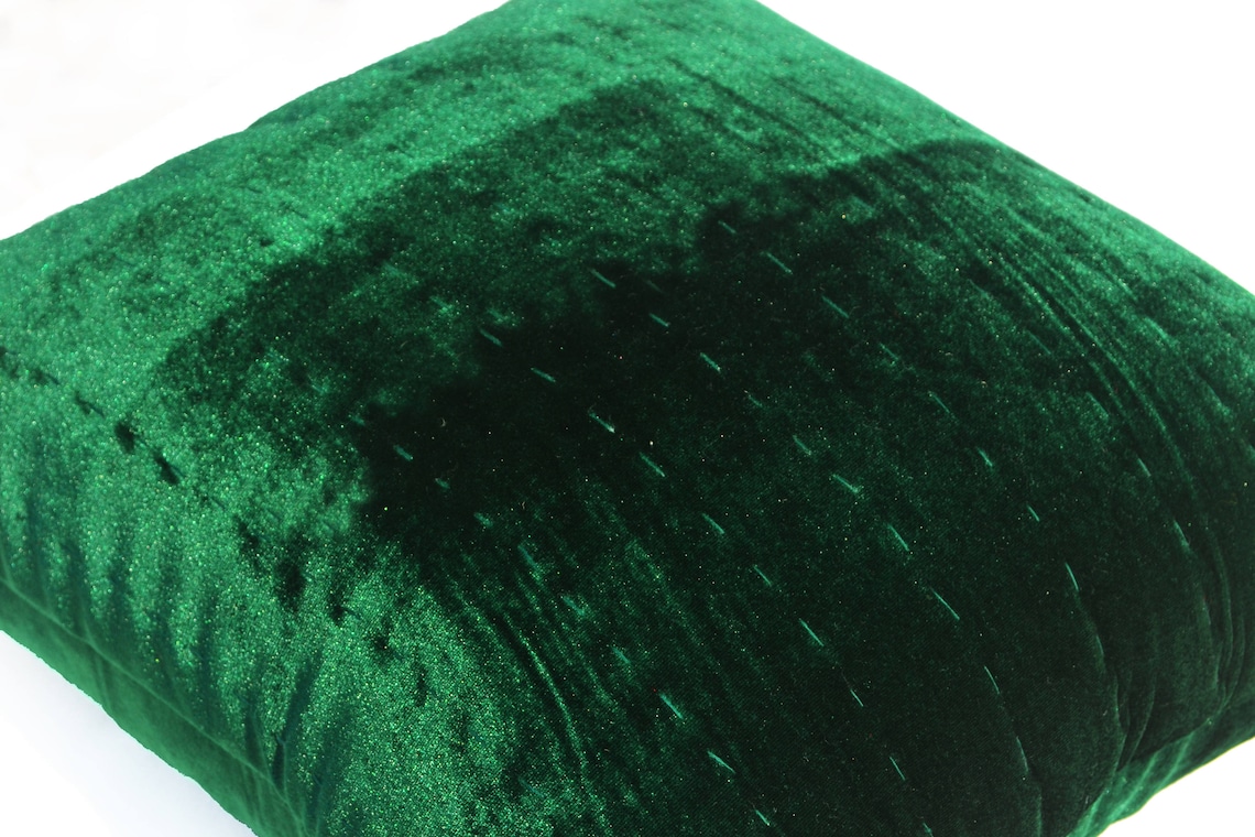 Green Velvet Pillow Emerald Green Pillow Cover Euro Shams Etsy
